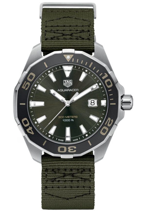 Tag Heuer Aquaracer Herrenuhr Quarz silber grün WAY101E.FC8222