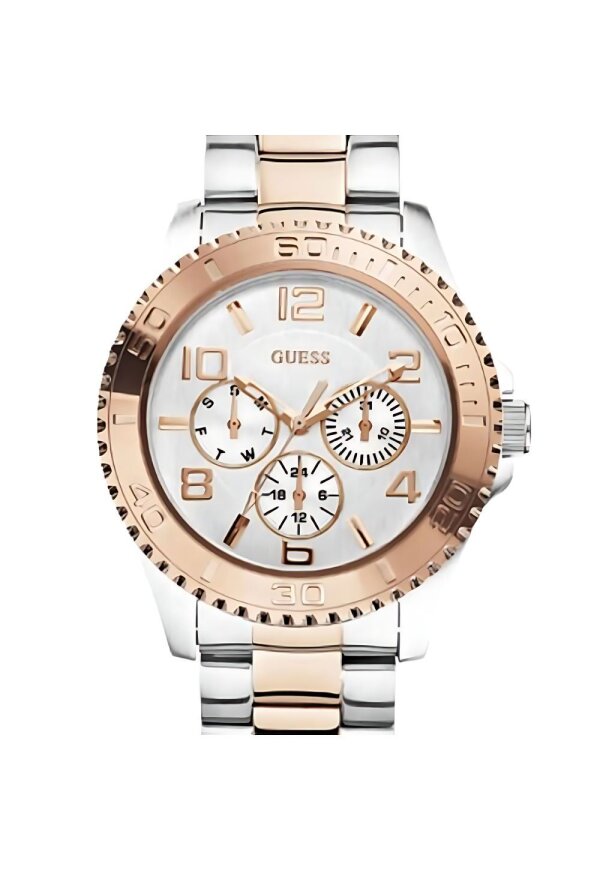 Guess Damenuhr Chronograph silber roségold