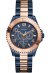 Guess Damenuhr Chronograph blau roségold