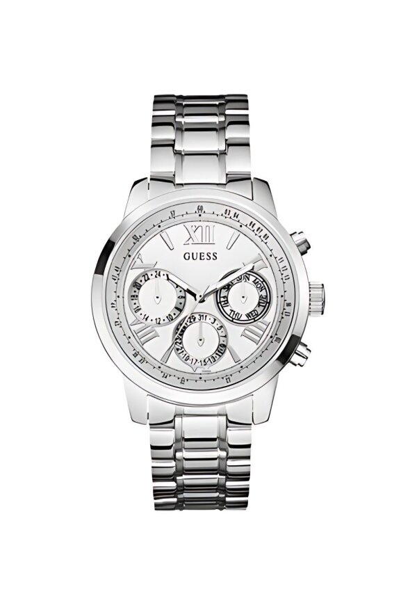 Guess Sunrise Damenuhr Chronograph silber