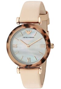 Emporio Armani Classic Damenuhr braun beige