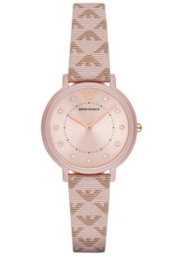 Emporio Armani Damenuhr roségold Lederarmband