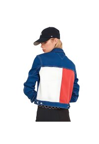 Tommy Hilfiger Damen Jeansjacke mit Flag-Backprint