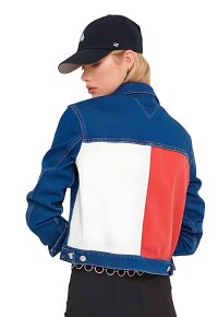 Tommy Hilfiger Damen Jeansjacke mit Flag-Backprint