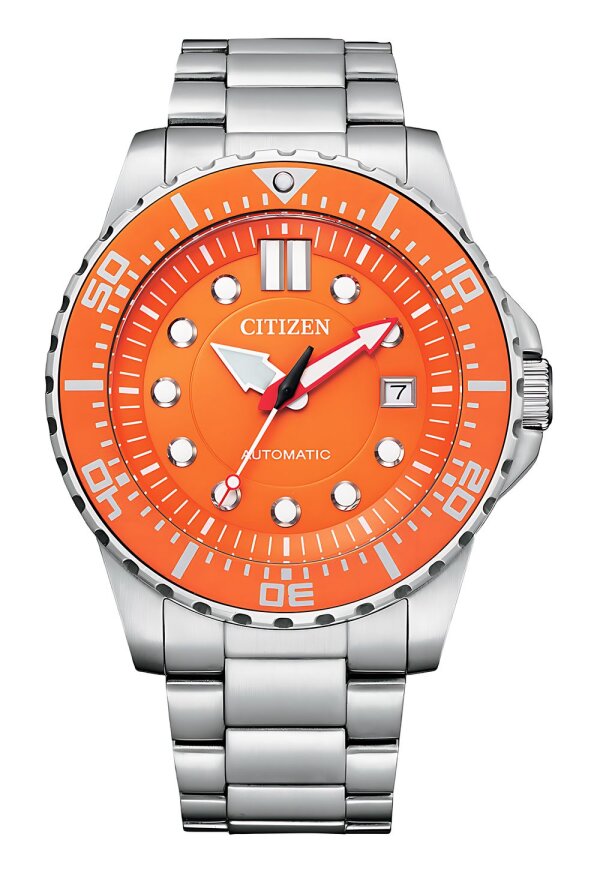 Citizen Automatik Armbanuhr NJ0128-80X Orange Edelstahl