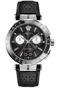 Versace Aion Chronograph Herrenuhr silber schwarz...