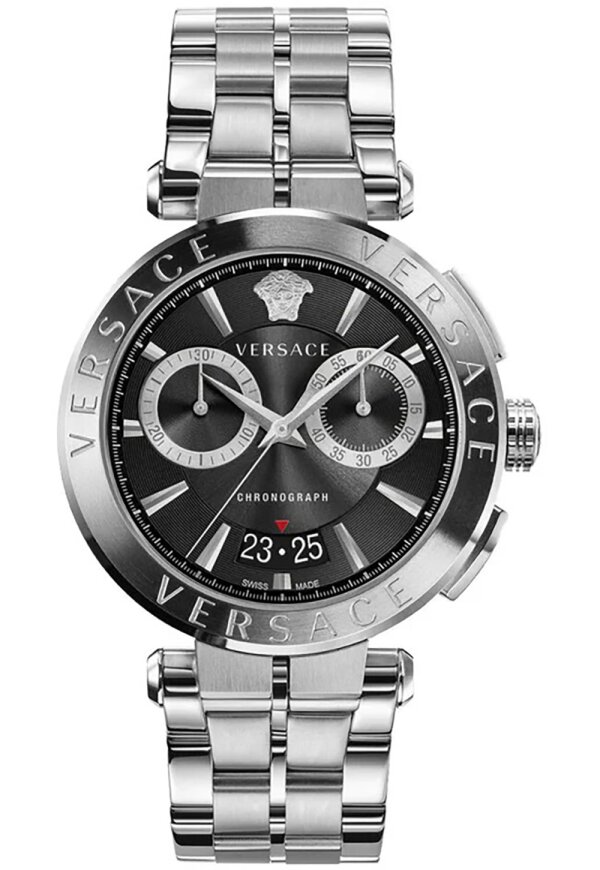 Versace Aion Chronograph Herrenuhr Schwarz Silber