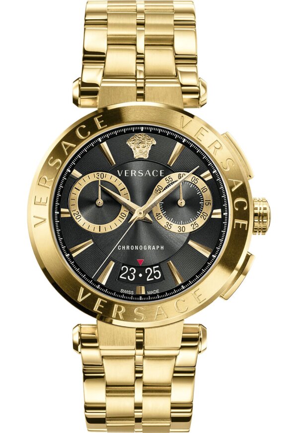 Versace Aion Chronograph Herrenuhr Schwarz Gold