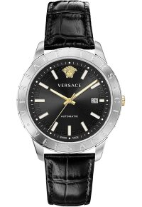 Versace Univers Automatik Herrenuhr Schwarz Leder