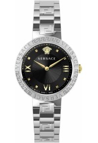 Versace Greca Lady Damenarmbanduhr Schwarz Silber