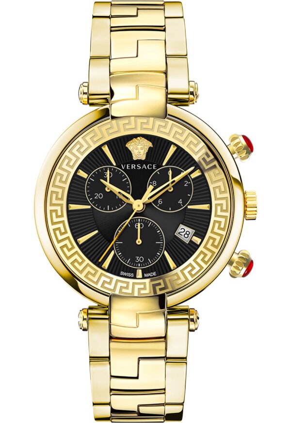 Versace Revive Chronograph Damenuhr gold schwarz