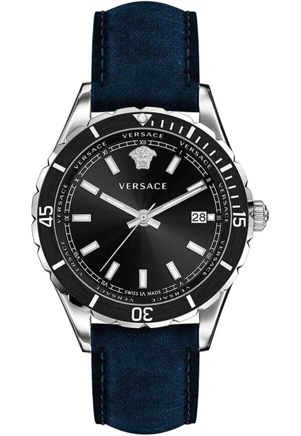 Versace Hellenyium Herrenuhr silber schwarz