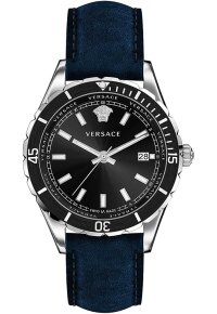 Versace Hellenyium Herrenuhr silber schwarz