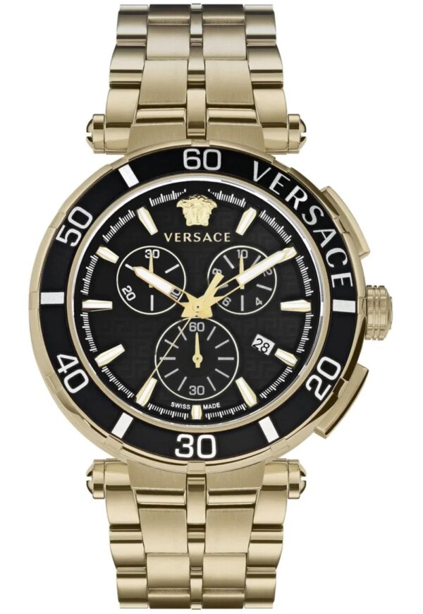 Versace Greca Chrono Herrenuhr gold schwarz