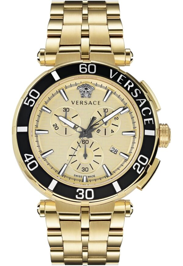 Versace Greca Chrono Herrenuhr gold schwarz