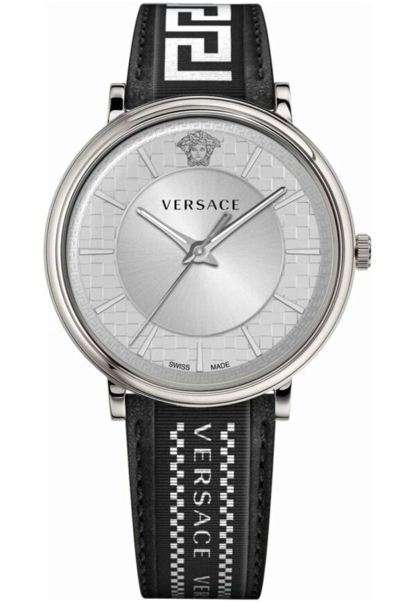 Versace V Circle Herrenarmbanduhr Silber Schwarz