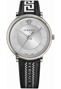 Versace V Circle Herrenarmbanduhr Silber Schwarz