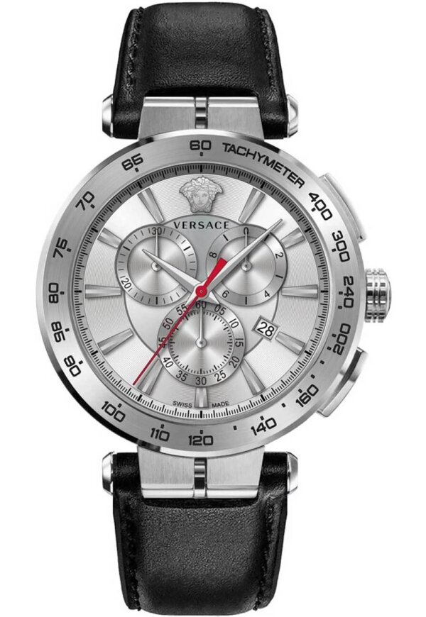 Versace Aion Chronograph Herrenarmbanduhr Schwarz Silber