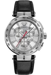 Versace Aion Chronograph Herrenarmbanduhr Schwarz Silber