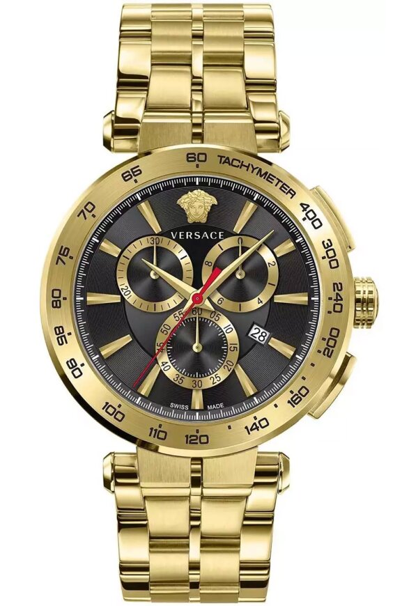 Versace Aion Chrono Herren Chronograph Gold Schwarz