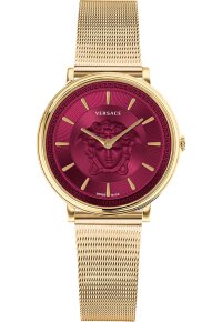 Versace V Circle Medusa Damenarmbanduhr gold rot