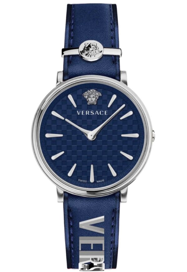 Versace V Circle Damenuhr silber blau