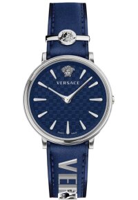 Versace V Circle Damenuhr silber blau
