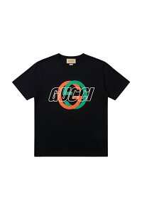 Gucci Cotton Jersey Printed T-Shirt Black G-Print