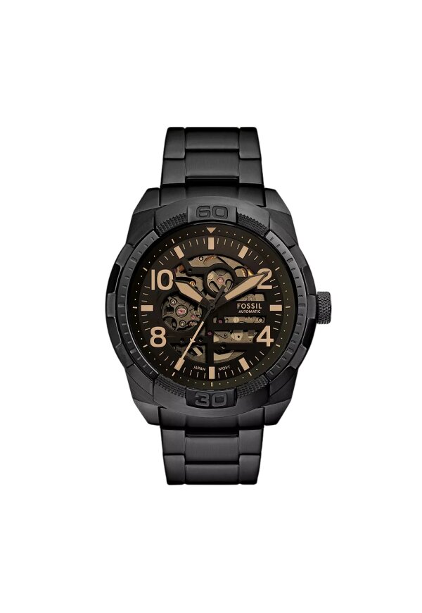 Fossil Bronson Automatikwerk Edelstahl Schwarz