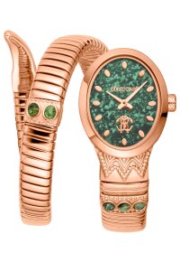 Roberto Cavalli Lady Serpente Ornato Damenuhr Grün...