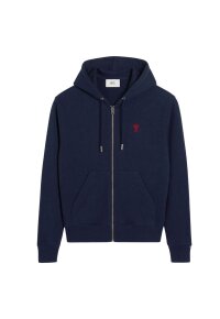 Ami Paris Ami de Coeur Zip Hoodie Dunkelblau Herren