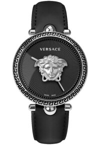 Versace Palazzo Empire Damenuhr schwarz Dial Lederarmband