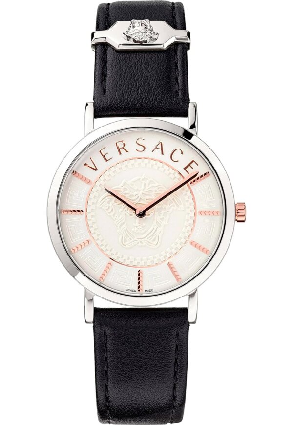 Versace V Essential Damenuhr silber schwarz