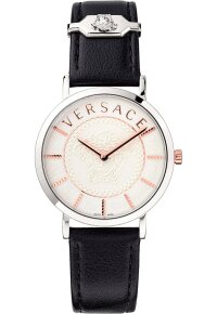 Versace V Essential Damenuhr silber schwarz