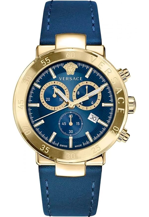 Versace Urban Mystique Chronograph Herrenuhr gold blau