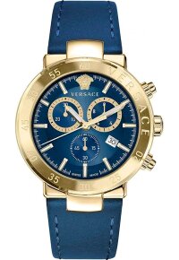 Versace Urban Mystique Chronograph Herrenuhr gold blau