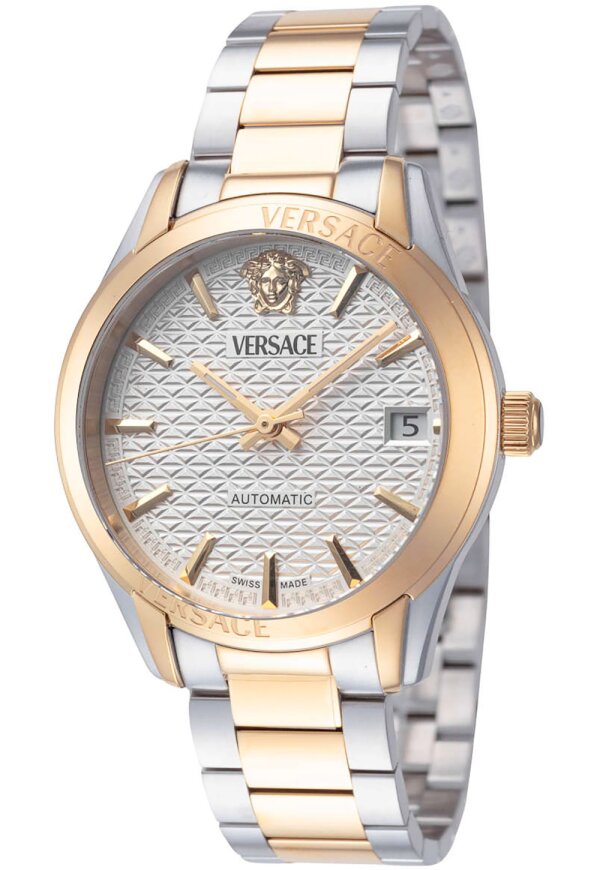 Versace Greca Classic Automatic Damenuhr gold silber