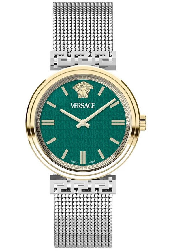 Versace Mythos Damenuhr silber gold gruen