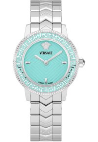 Versace V Icon Damenuhr silber tuerkis