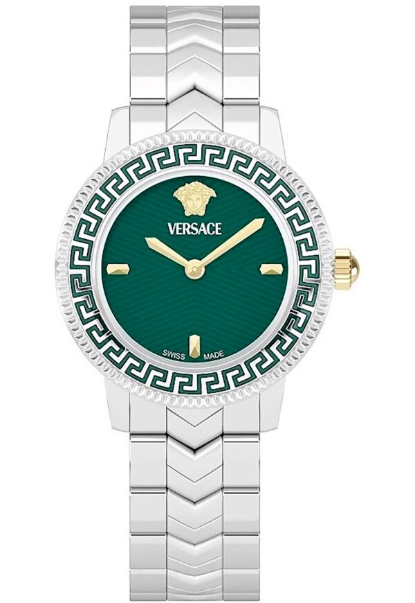 Versace V Icon Damenuhr silber gruen