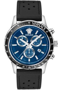 Versace Sport Chrono Herrenuhr silber schwarz blau