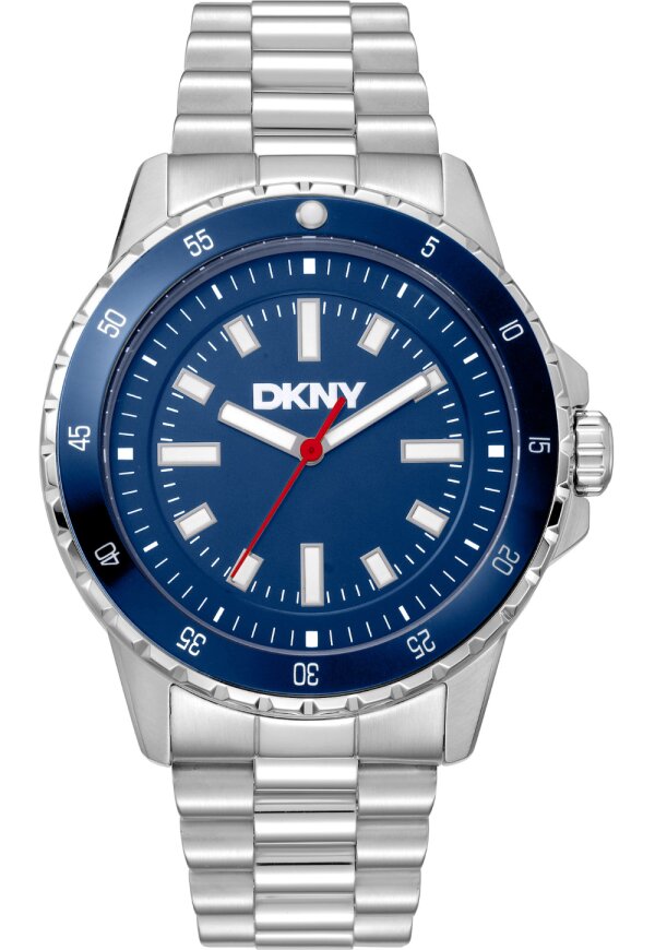Donna Karan New York Active Herrenuhr silber blau