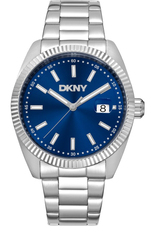 Donna Karan New York Everyday Herrenuhr silber blau