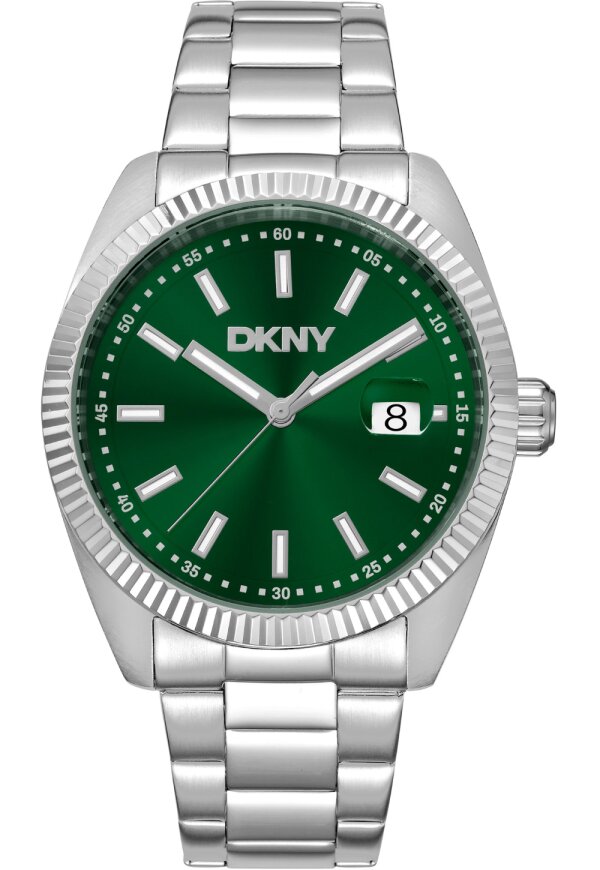 Donna Karan New York Everyday Herrenuhr silber gruen