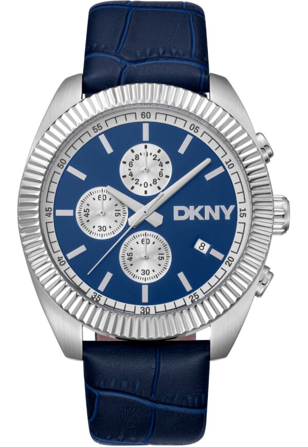 Donna Karan New York Everyday Herrenuhr Chronograph silber blau