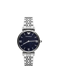 Emporio Armani Damen-Uhr aus silberfarbenem Edelstahl...
