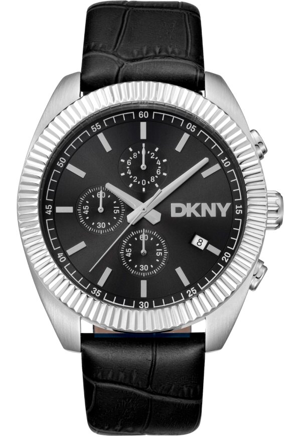 Donna Karan New York Chronograph Herrenuhr silber schwarz