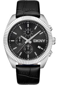 Donna Karan New York Chronograph Herrenuhr silber schwarz
