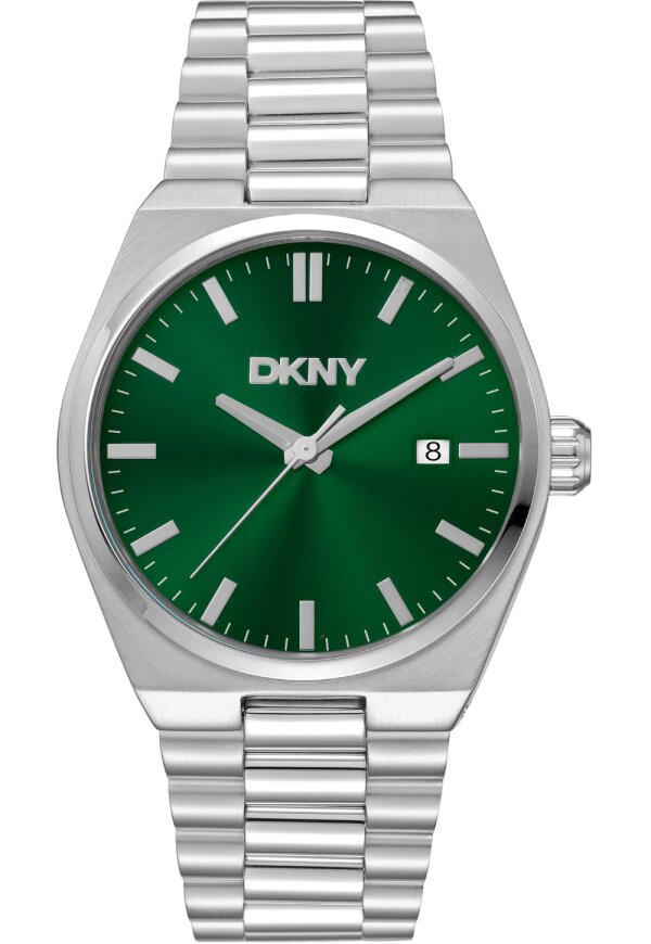 Donna Karan New York Everyday Herrenuhr silber gruen