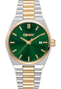Donna Karan New York Everyday Herrenuhr silber gold gruen